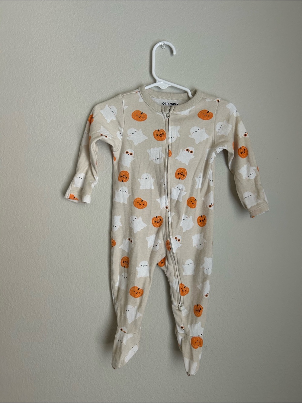 Old Navy Beige Ghost & Pumpkin Footed One-Piece